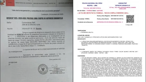 Carabayllo: joven reporta el robo de su camión furgón y es extorsionado.